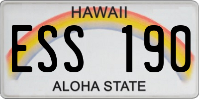 HI license plate ESS190