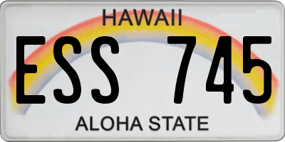 HI license plate ESS745