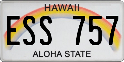 HI license plate ESS757