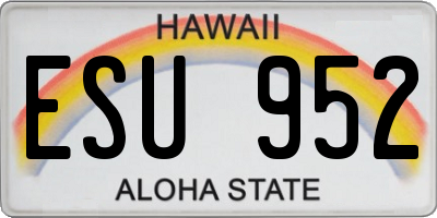 HI license plate ESU952
