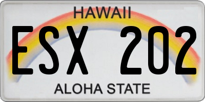 HI license plate ESX202