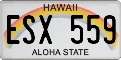 HI license plate ESX559