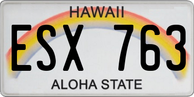 HI license plate ESX763