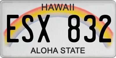 HI license plate ESX832