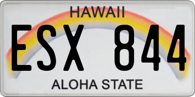 HI license plate ESX844