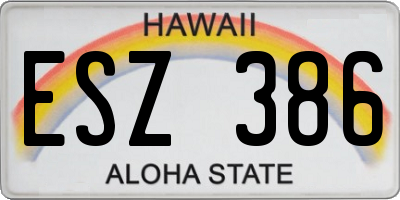 HI license plate ESZ386