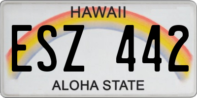 HI license plate ESZ442