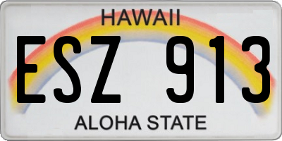 HI license plate ESZ913