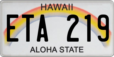 HI license plate ETA219
