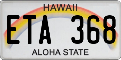 HI license plate ETA368