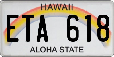 HI license plate ETA618