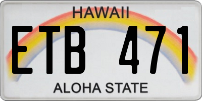 HI license plate ETB471