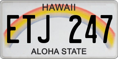 HI license plate ETJ247