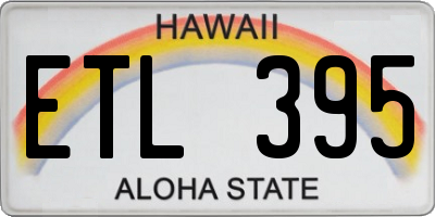 HI license plate ETL395