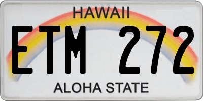 HI license plate ETM272