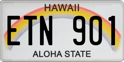 HI license plate ETN901