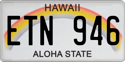 HI license plate ETN946