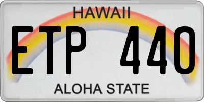 HI license plate ETP440