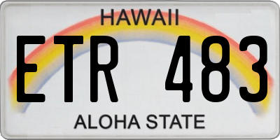HI license plate ETR483