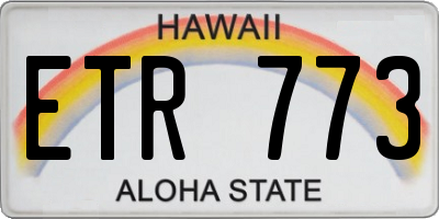 HI license plate ETR773