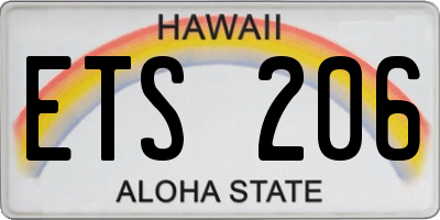 HI license plate ETS206