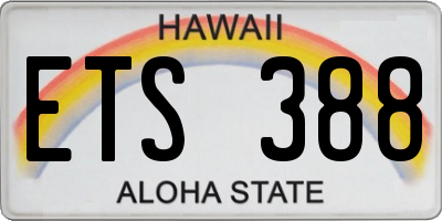 HI license plate ETS388