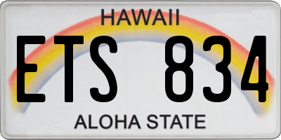 HI license plate ETS834