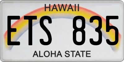 HI license plate ETS835
