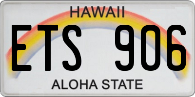 HI license plate ETS906