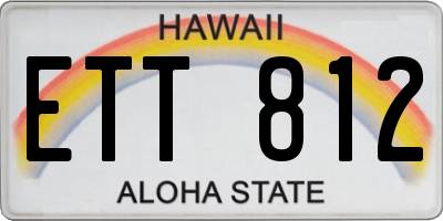 HI license plate ETT812