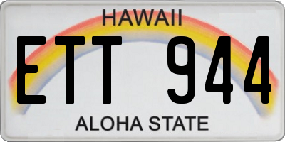 HI license plate ETT944