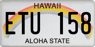 HI license plate ETU158