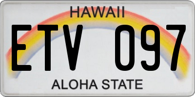 HI license plate ETV097