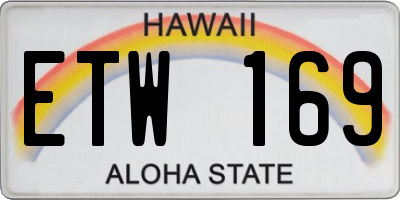HI license plate ETW169