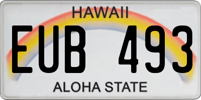 HI license plate EUB493