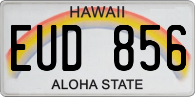 HI license plate EUD856