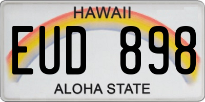 HI license plate EUD898