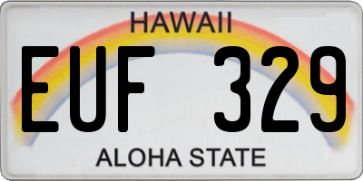 HI license plate EUF329