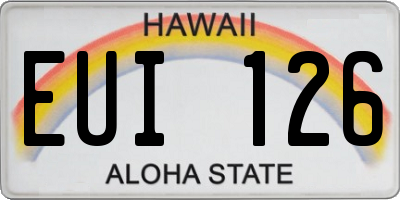 HI license plate EUI126
