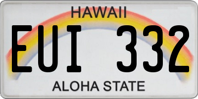 HI license plate EUI332