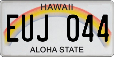 HI license plate EUJ044