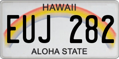 HI license plate EUJ282
