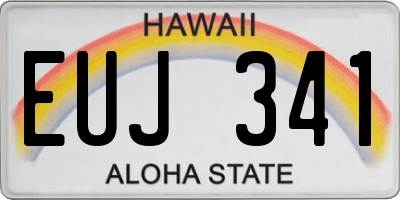 HI license plate EUJ341