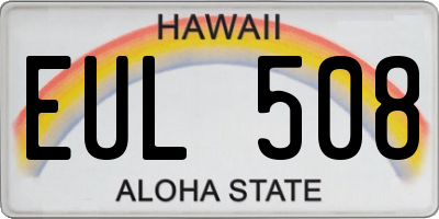 HI license plate EUL508