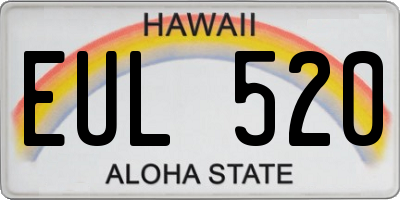 HI license plate EUL520