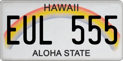 HI license plate EUL555