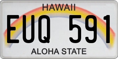 HI license plate EUQ591