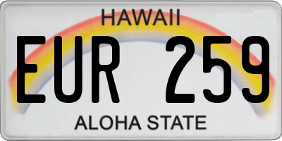 HI license plate EUR259