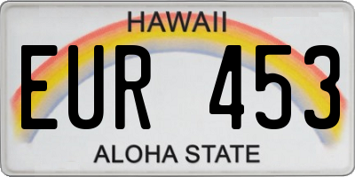 HI license plate EUR453