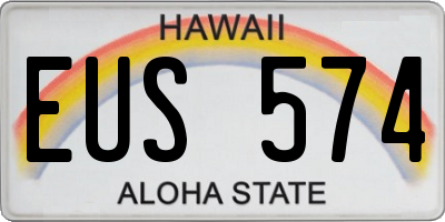 HI license plate EUS574